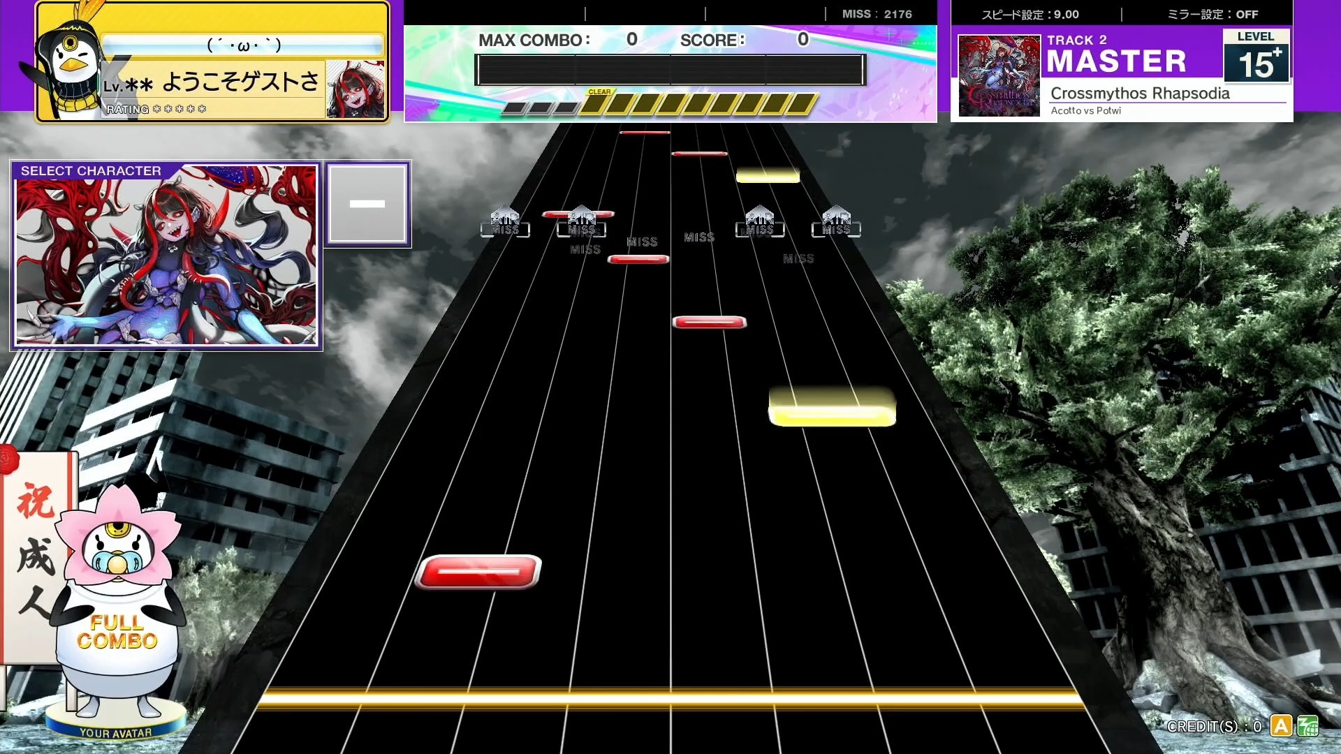 【CHUNITHM/中二节奏】谱面确认 Crossmythos Rhapsodia [MASTER 15+] (流速9.0)