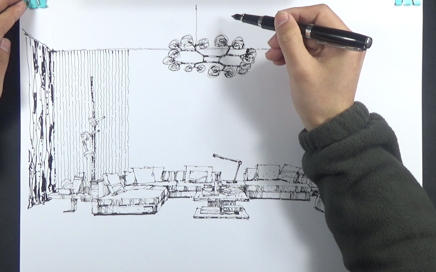 2020012211新款室内设计手绘讲解钢笔室内手绘设计师的手绘千羽手绘01哔哩哔哩bilibili