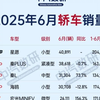 2025年6月轿车/SUV/MPV销量榜