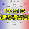 TES 3:1 IG赛后数据雷达图