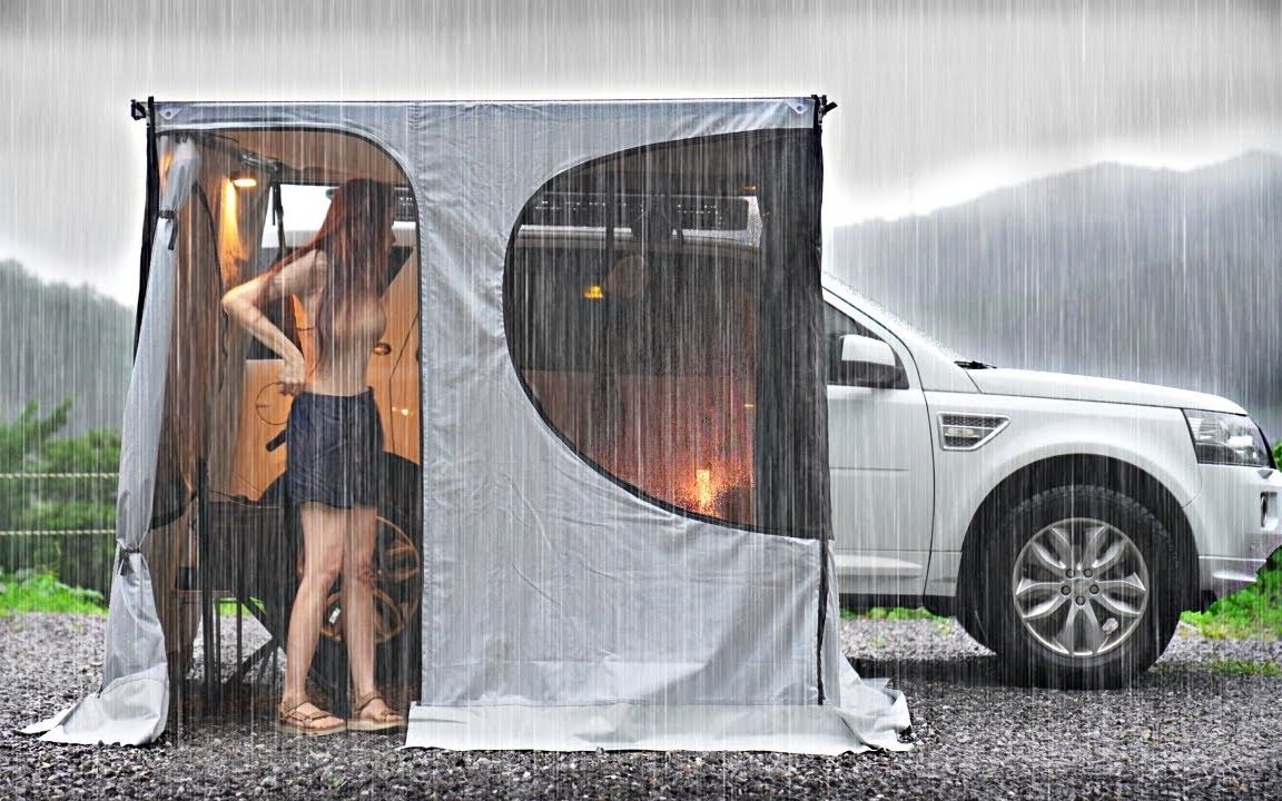 【Yoyo Life】独自在暴雨山顶汽车露营  一整夜的大雨助眠 解压