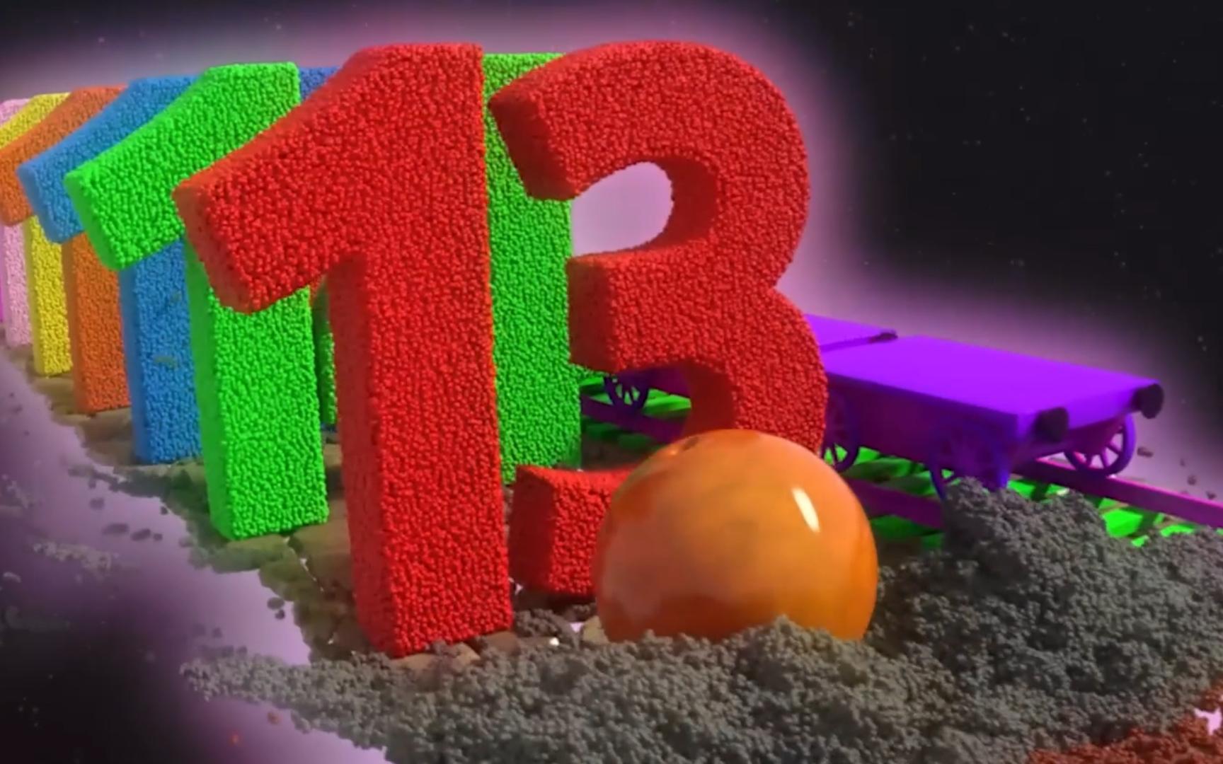 🚂保龄球击碎动感沙数字、形状和字母！🍎🍇学习数字🌌