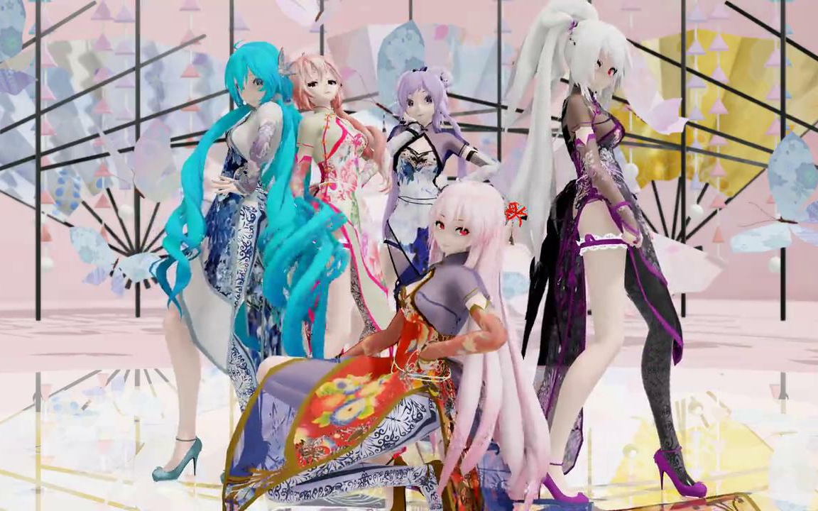 [hold it against hello kitty]60fps 弱音&洛天依&重音&巡音&初音