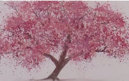 这次是真教程! 如何画生动的樱花树 真的很美