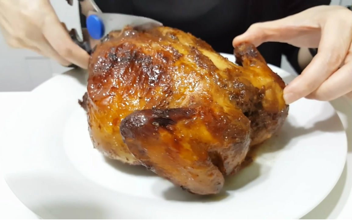 Ω (hd) asmr - herb honey-glazed oven-grilled chicken - organ