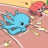 手绘定格动画：八爪鱼和龙虾螃蟹赛跑，谁赢了？
