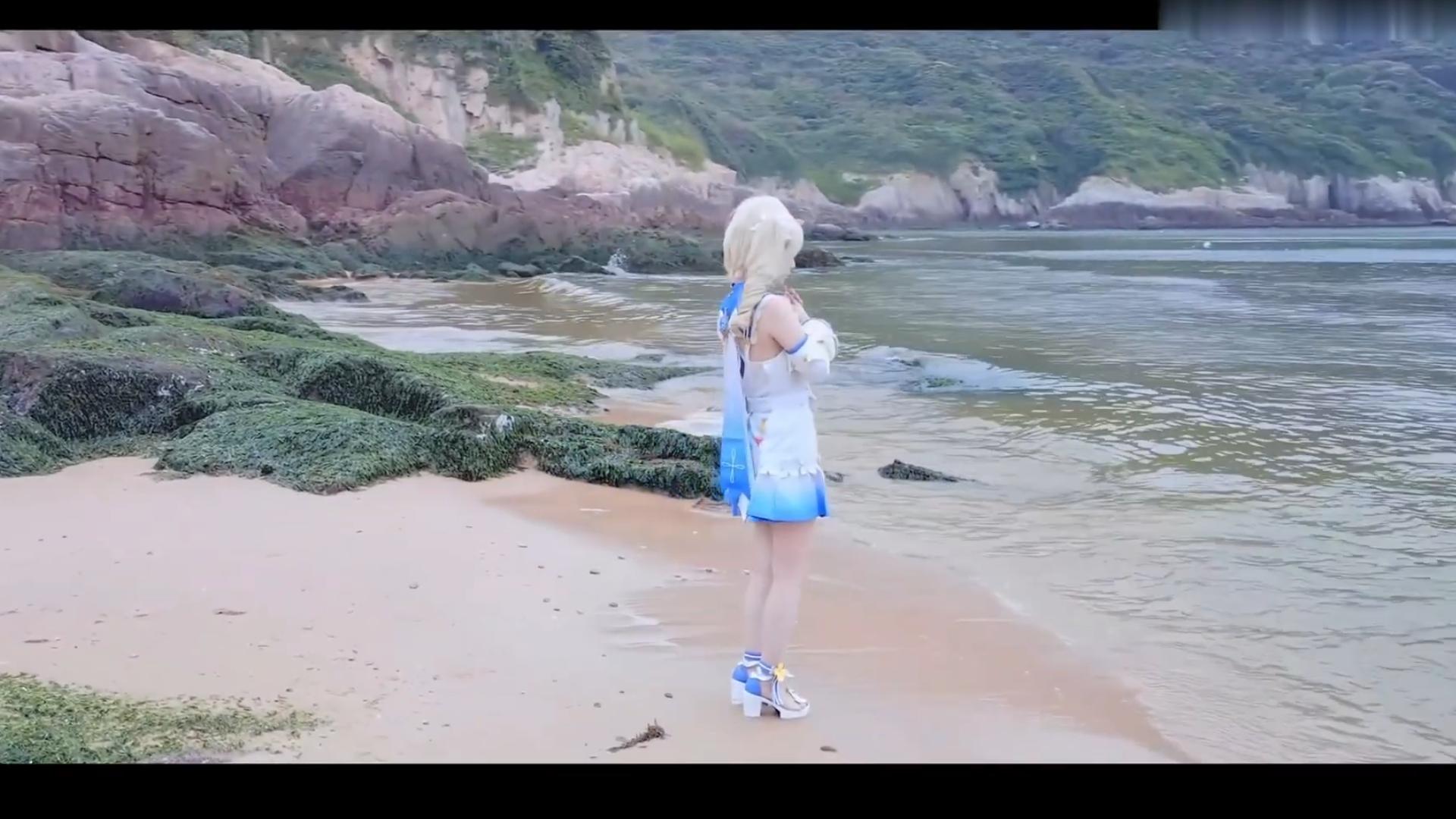 [QCos]Genshin Impact Barbara Gunnhildr Swimsuit Cosplay (2)