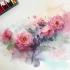 【水彩】梦幻水彩花卉，教你画一枝粉色月季花