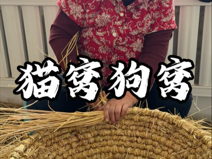 我妈给家人们准备好了稻草准备编猫窝狗窝