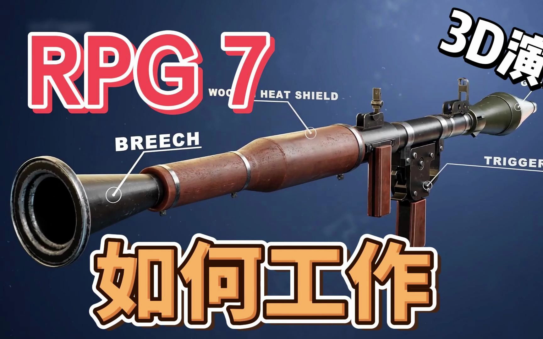 RPG-7工作原理，3D动画演示，反坦克武器先锋代表