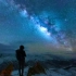 云旅游之西藏贡嘎夜晚星空，繁星点点，彩云游动，美极了
