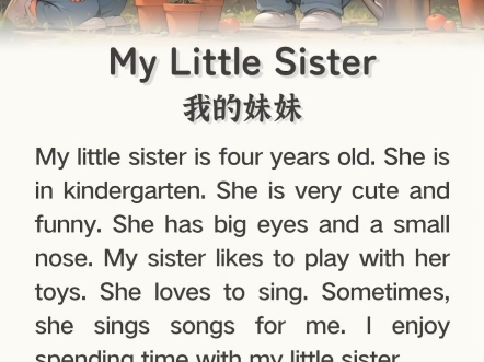 英语短文听读100天打卡计划｜我的妹妹