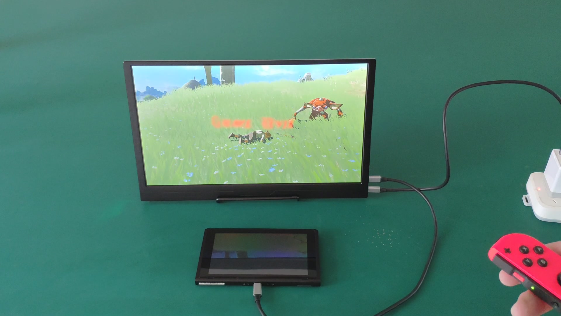 switch游戏机连接type c便携式显示器 一线通接线演示