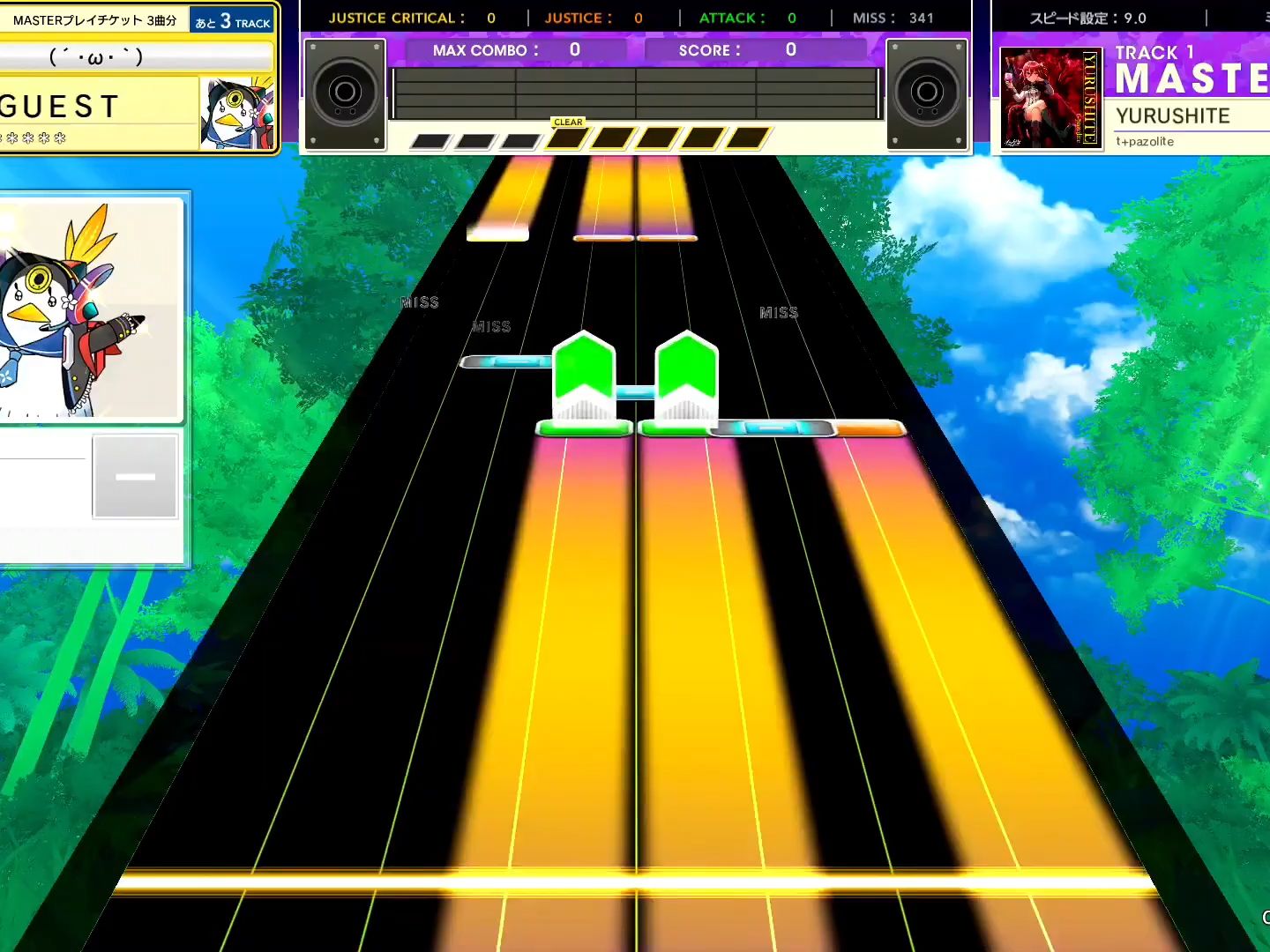 【CHUNITHM/中二节奏】谱面确认 YURUSHITE [MASTER 15] (流速9.0)