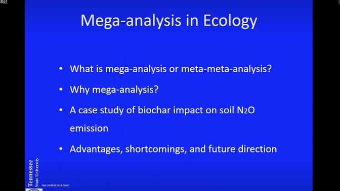 田纳西州立大学惠大丰教授-Mega-analysis in Ecology