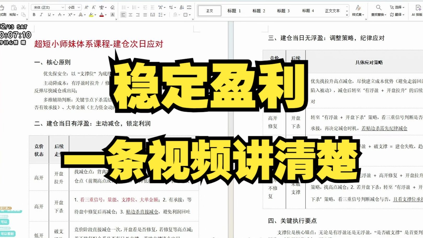 稳定盈利，一条视频讲清楚