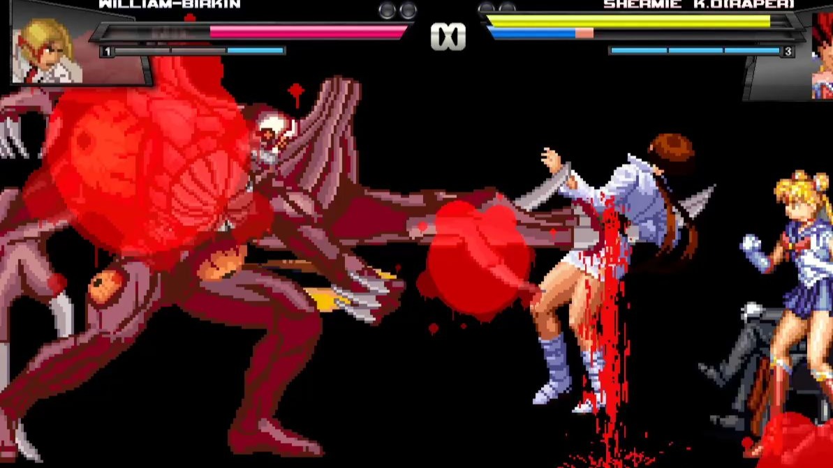 【Mugen】夏姐和水兵月大战威廉博金，敌人太大了，就差一点点了还是没做到，可恶！