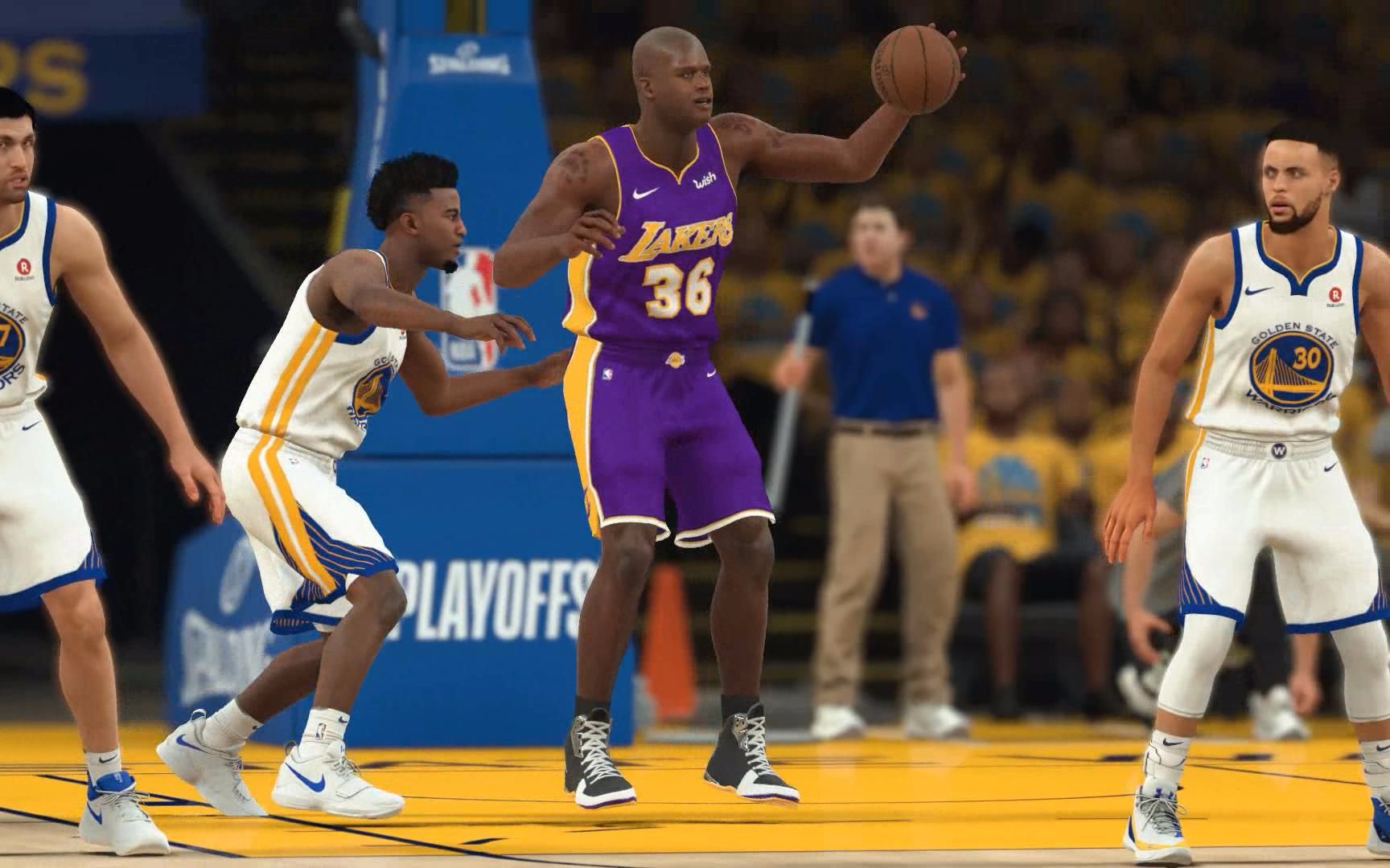 【布鲁】nba2k18生涯模式:季后赛湖人vs勇士!奥尼尔47
