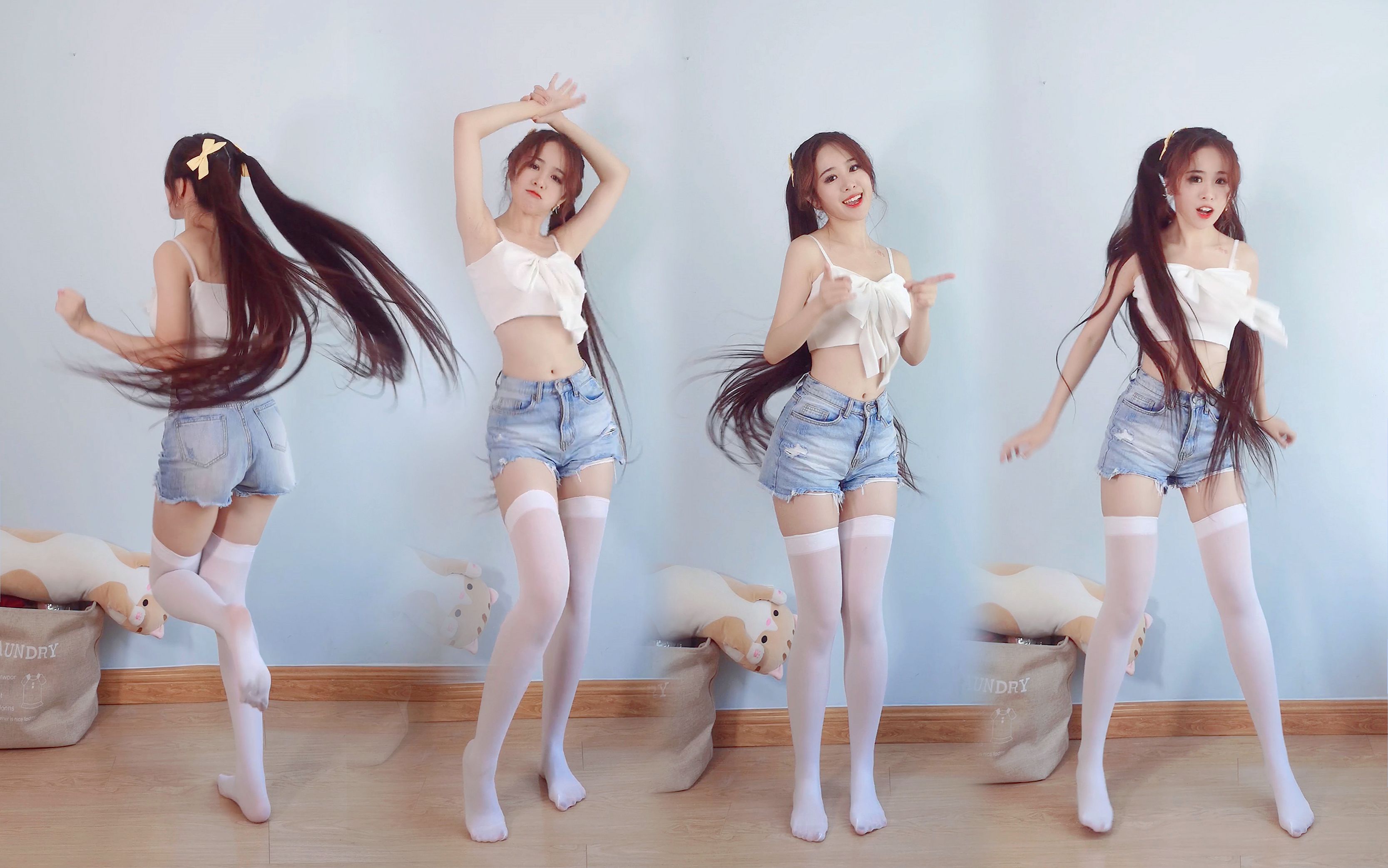 她怎么这么可爱啊！【郁小漓】光脚在家跳105°啦