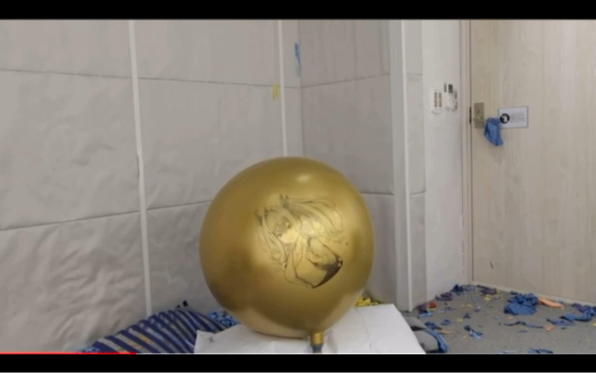 吹爆金色女生气球36寸完结