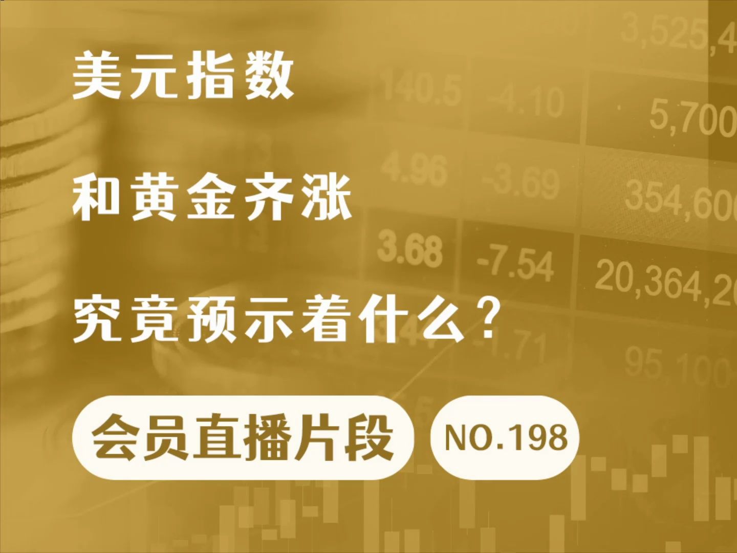 美元指数和黄金齐涨,究竟预示着什么?【会员直播片段】哔哩哔哩bilibili