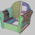沙发电脑3D放样-儿童沙发-2建木架-海棉