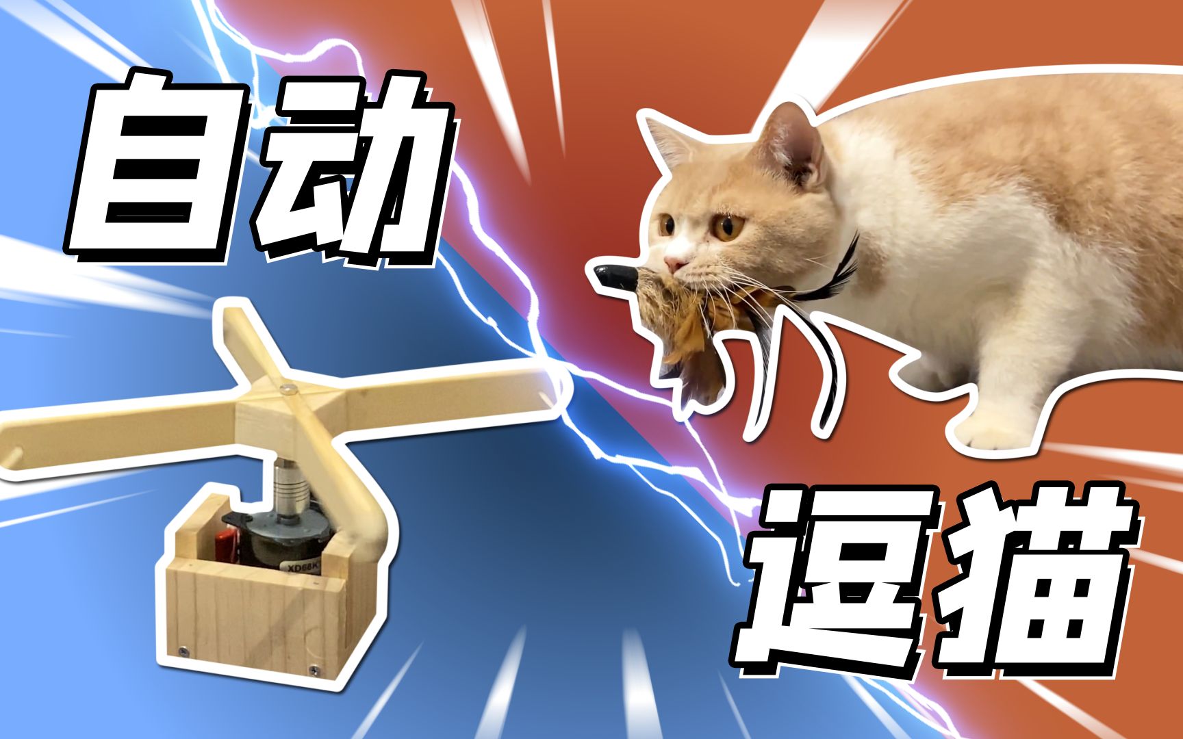 给猫做了个自动逗猫棒，非常人性化！