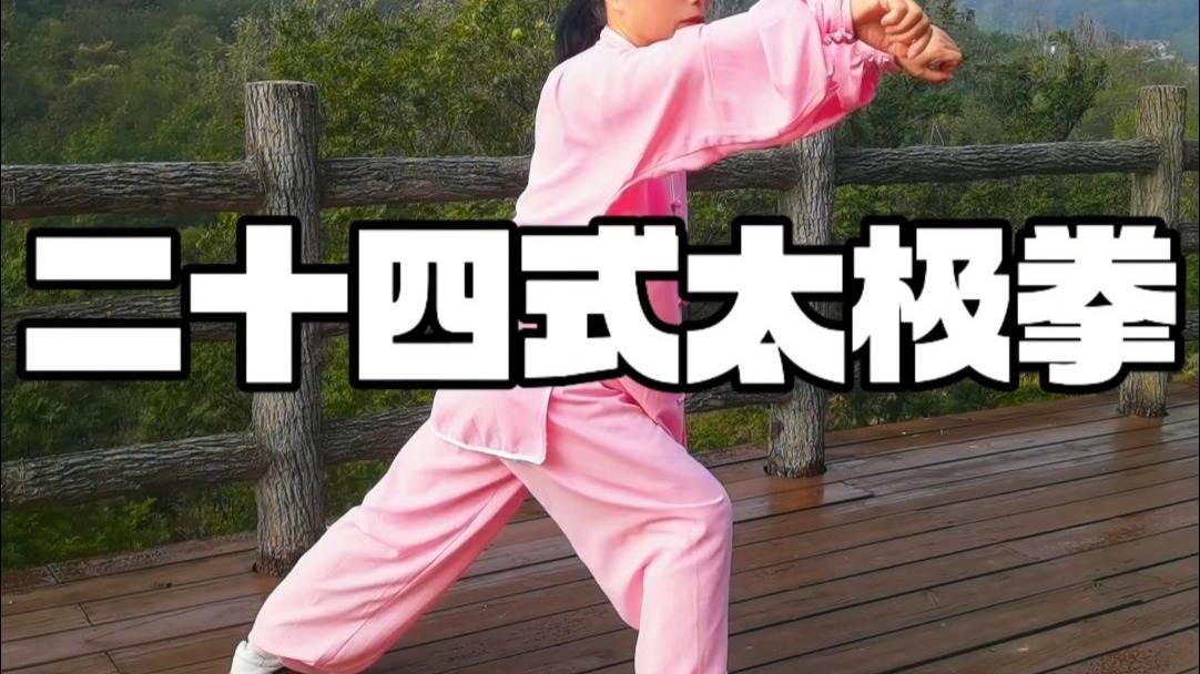 太极入门套路：二十四式太极拳完整演练（标准口令字幕）