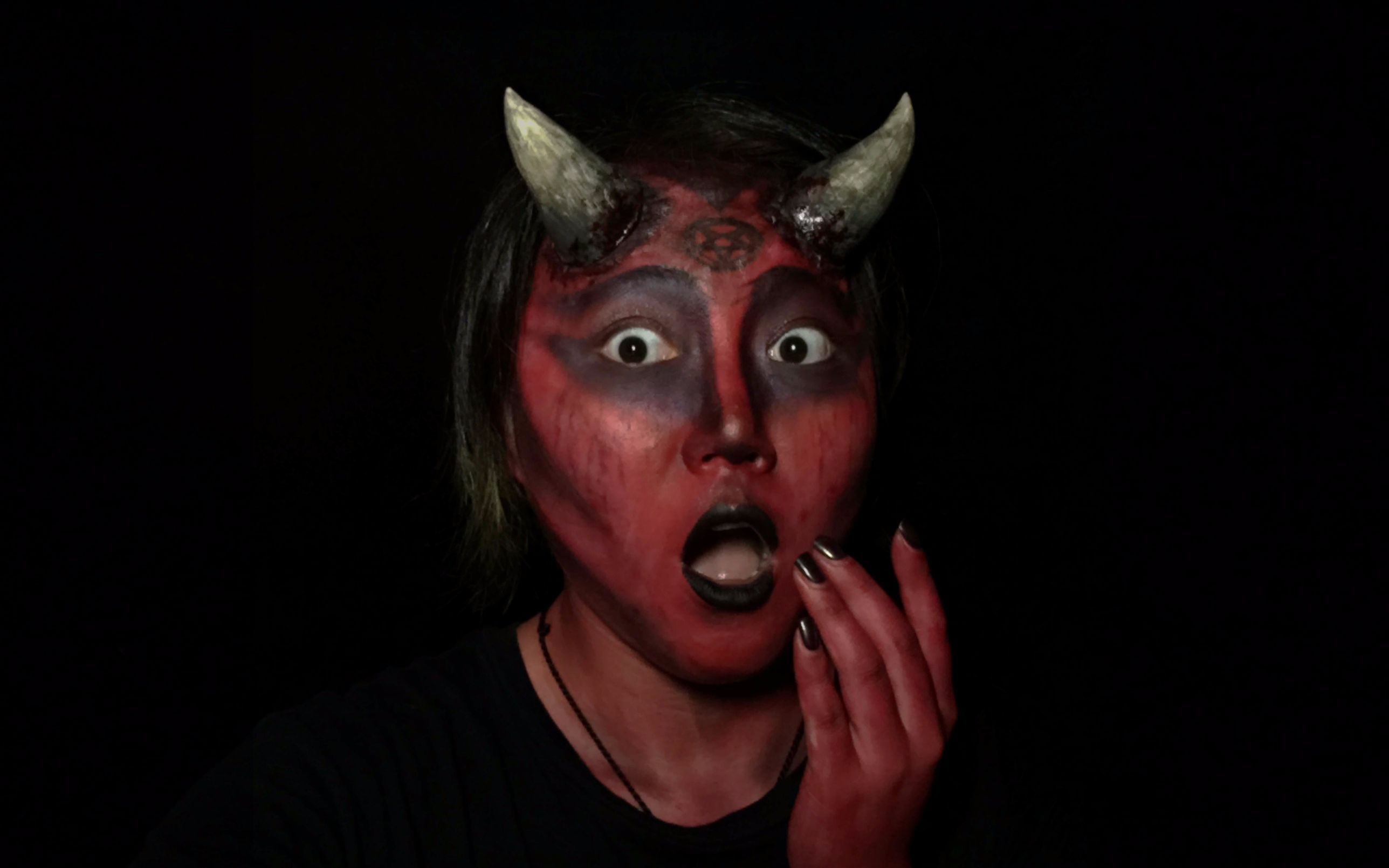万圣节妆容挑战2 红恶魔妆