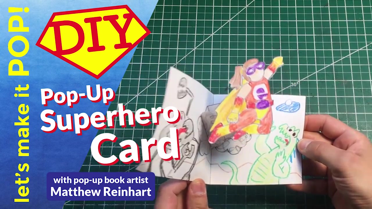 【立体书教程】let"s make it pop! pop-up superhero card