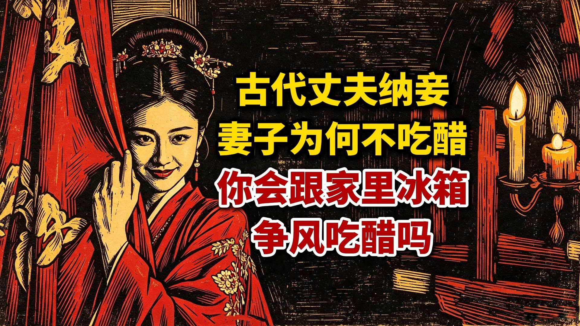 古代丈夫纳妾，妻子为何不会吃醋？你会跟家里的冰箱争风吃醋吗？