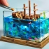 【Minecraft】制作我的世界10cm沉船遗迹水族馆模型！（WUZU Clay）