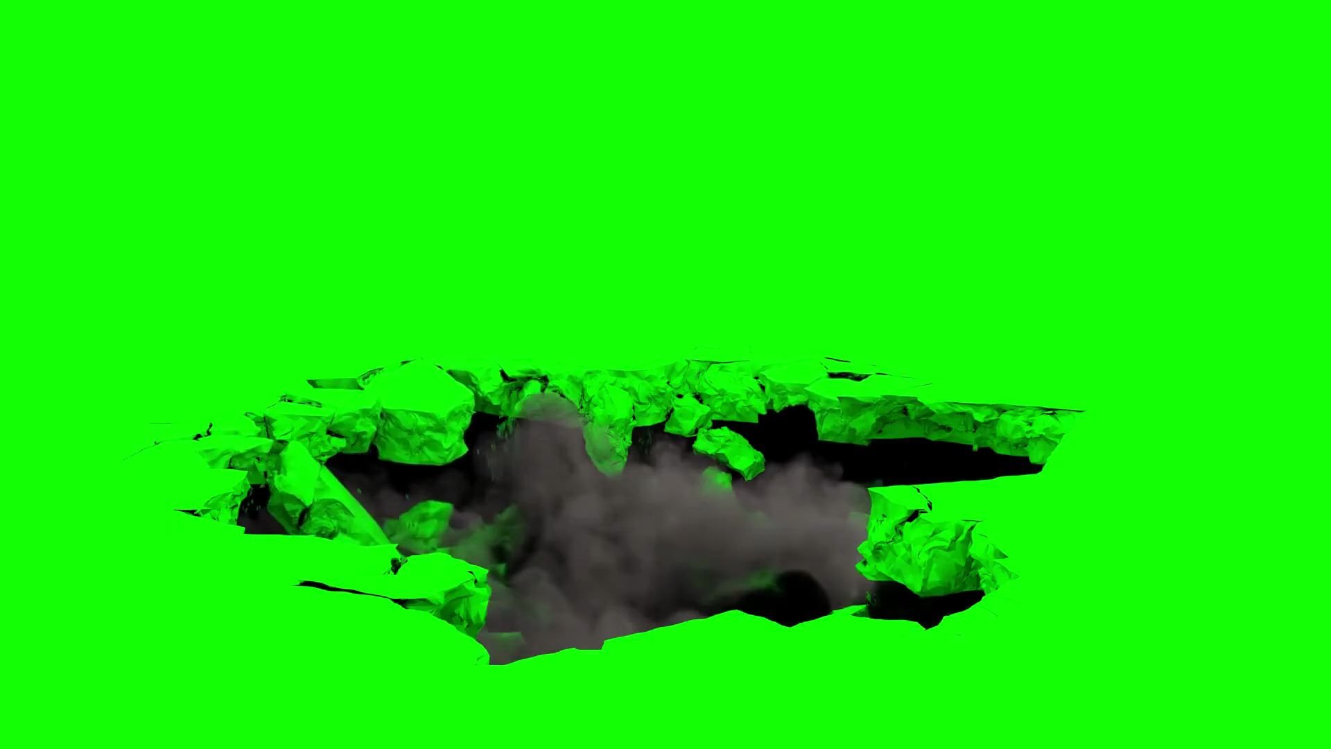 【绿幕素材】地面坍塌裂缝绿幕素材包无版权无水印自取［1080p HD］