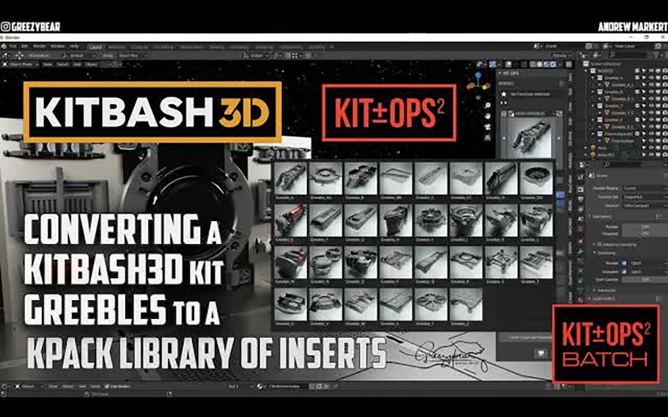 iBlender中文版插件 使用 KIT OPS Batch 转换 KITBASH3D KIT 教程Blender插件_哔哩哔哩_bilibili