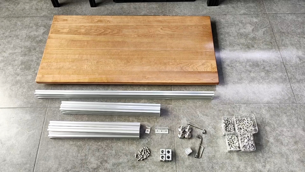 自己动手做一张铝型材实木桌