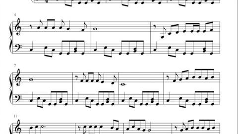 最简单的钢琴抖音曲谱_抖音歌曲钢琴简谱