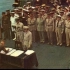 二战，密苏里号战列舰日本投降仪式 彩色