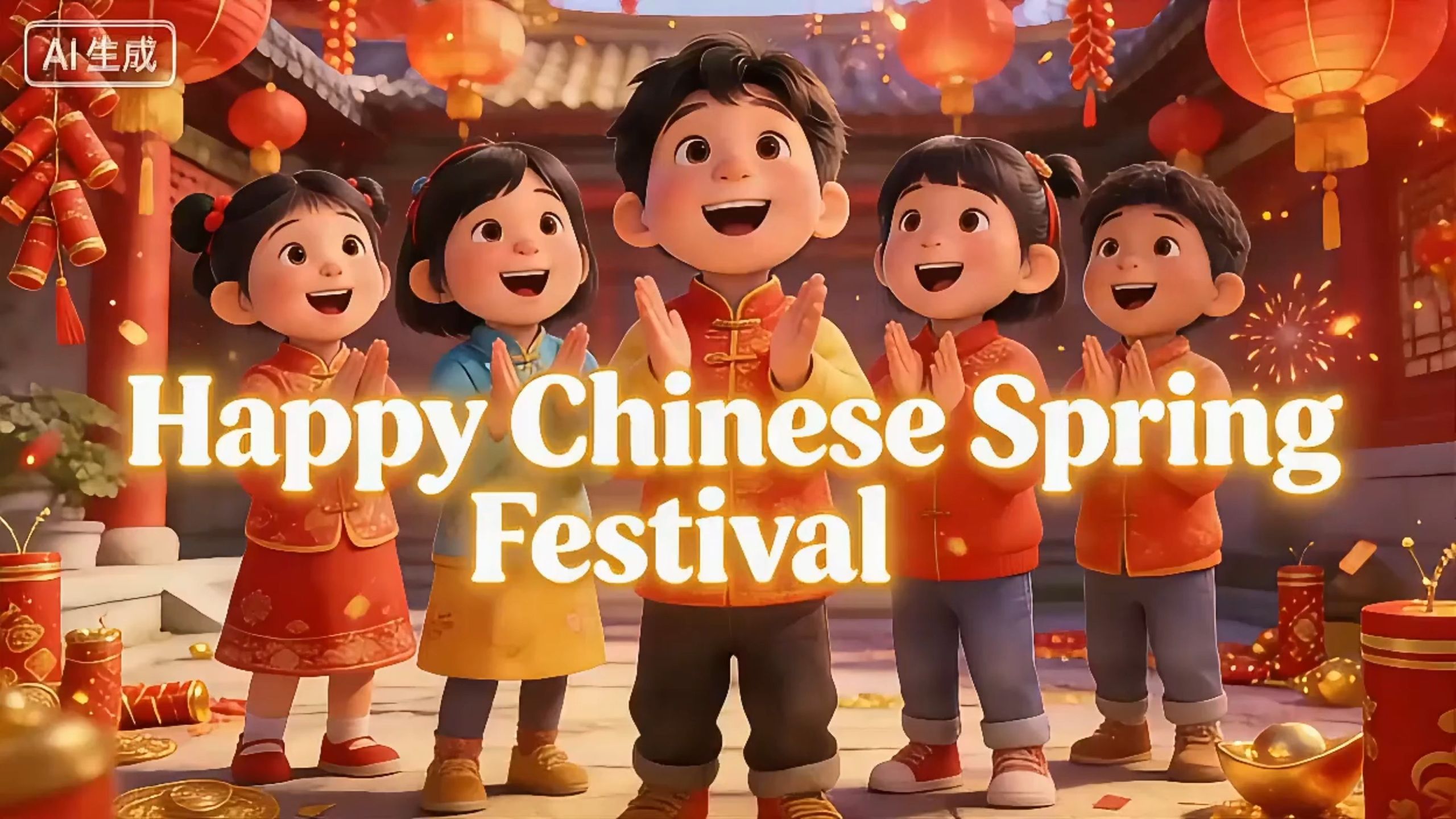 春节英文儿歌｜跟孩子学春节习俗，手拉手大合唱