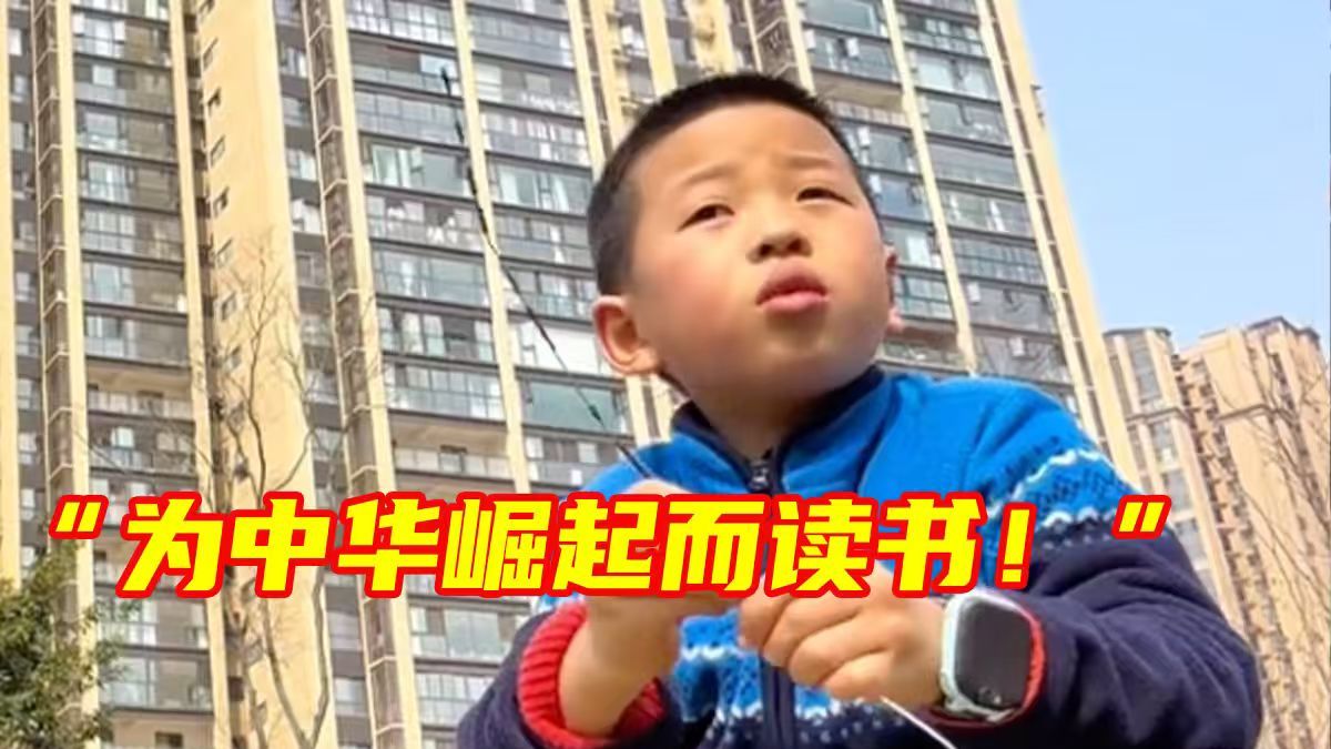 “为中华崛起而读书！”网友公园偶遇9岁小男孩，聊天中问起男孩长大要干什么，小孩哥给出了他的答案