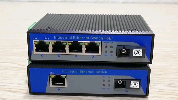 工业级以太网交换机1光4电收发器配1光1电收发器监控组网都在使用