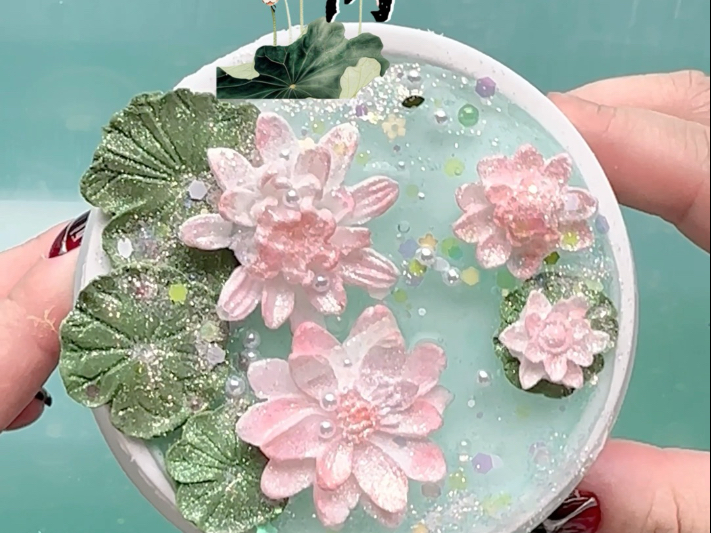 【观荷】这款底胶是液体胶哦，混完以后是麻薯质感！液体胶渣泡好爽😄