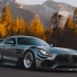 Mercedes AMG GTS 银色 宽体 大尾翼 森林公路 逐日