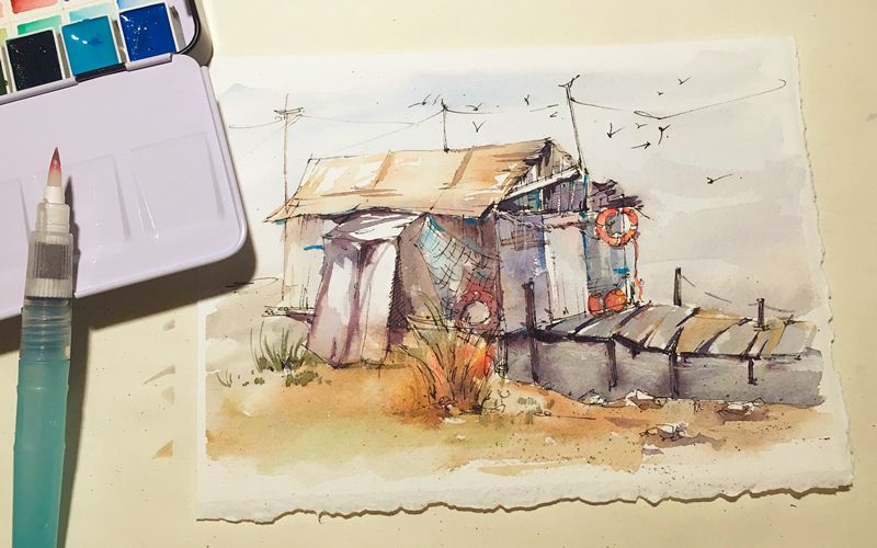 mg水彩试色小画
