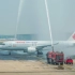 C919大飞机首航首都机场过水门仪式现场！