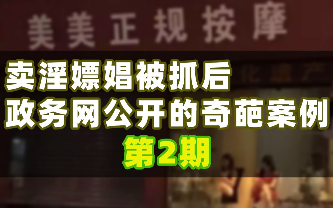 那些政务网站上公开的,奇葩卖淫嫖娼案例【第二期】哔哩哔哩bilibili