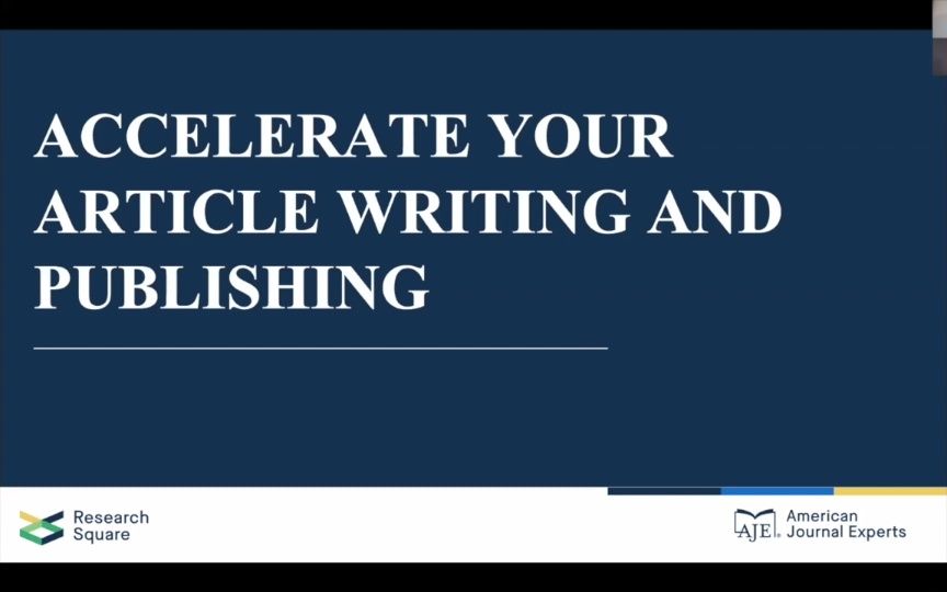 讲座回看：加速您的文章写作和出版