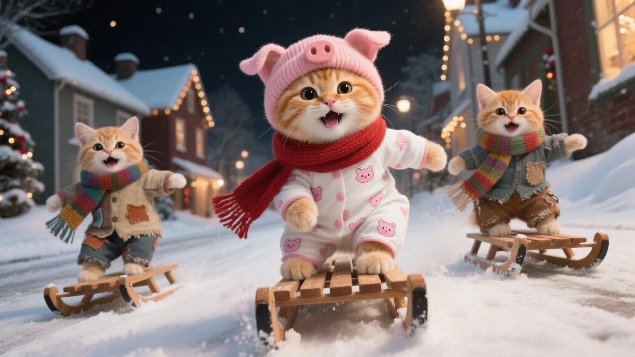 小橘猫扮圣诞老人哄弟妹，喵喵偷笑🎄🐾