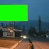 绿幕抠像高清免费视频手机剪辑素材小镇路边户外广告牌