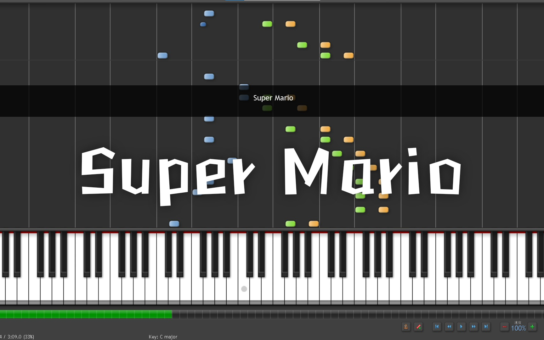 【扒谱】【超级玛丽】自制 用钢琴三声部高度还原 超级玛丽主题曲（Super Mario）~