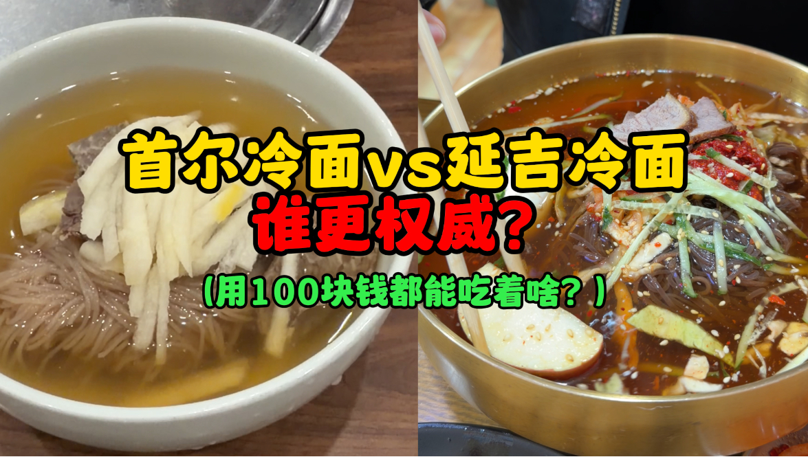 首尔冷面vs延吉冷面，谁更权威？（用100块钱都能吃着啥？）